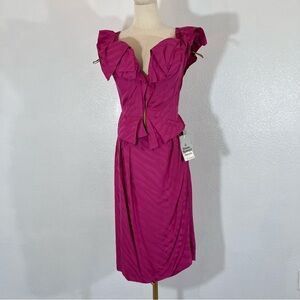 Vivienne Westwood Drunken Drape Pink Two Piece Corset Skirt Dress